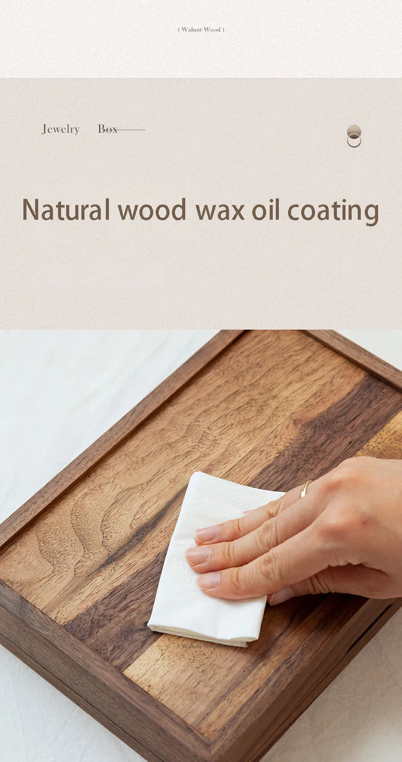 Solid Wood Jewellery Box for Dresser & Vanity | Modern Minimalist Organiser for Earrings, Necklaces & Bracelets | Portable Desktop Storage, 4 Styles