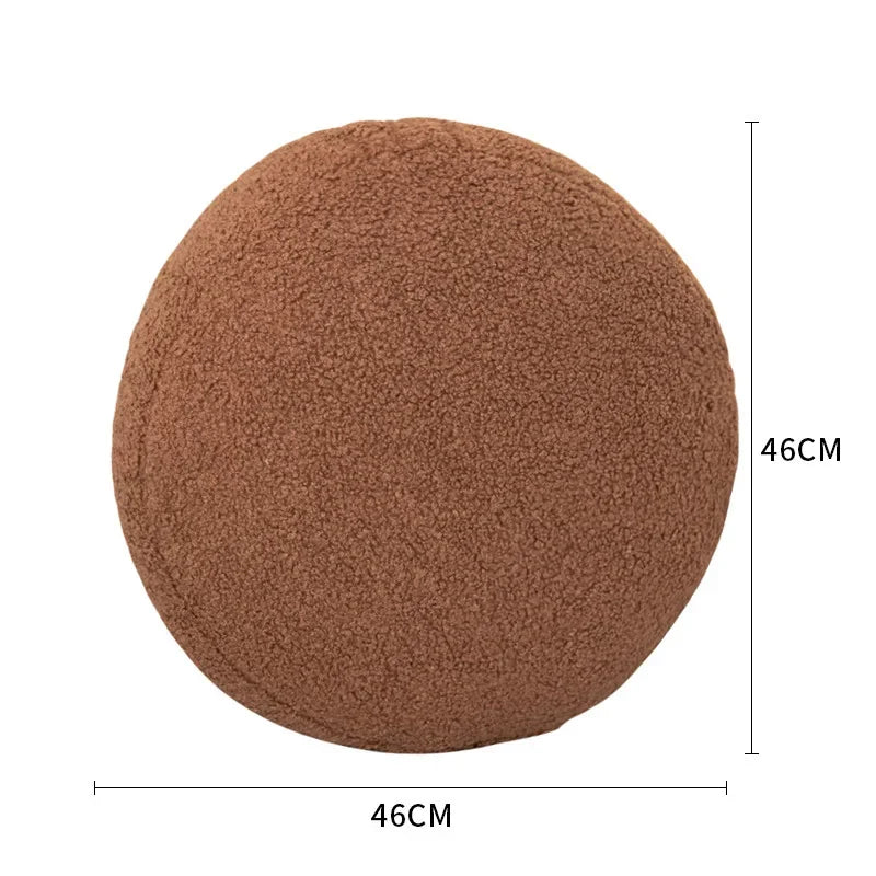 Round Teddy Faux Fur Cushion for Bedroom & Reading Nook | Cozy Bedroom Decor | Removable Washable Cover | With or Without Filling