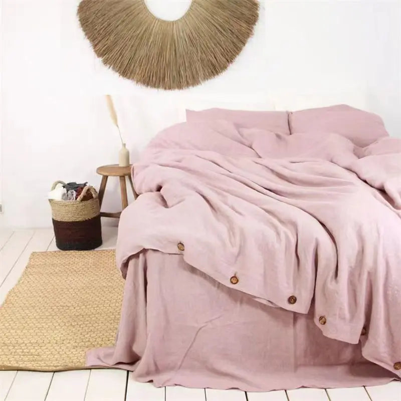 French Linen Duvet Cover for Bedroom | 100% Natural Linen Quilt Cover | Breathable Minimalist Bedroom Decor | 5 Sizes, 10 Colours