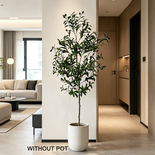 Artificial Olive Tree for Living Room, Balcony & Patio | 120–180cm Faux Indoor Outdoor Plant | Realistic Fake Tree for Home & Garden Decor
