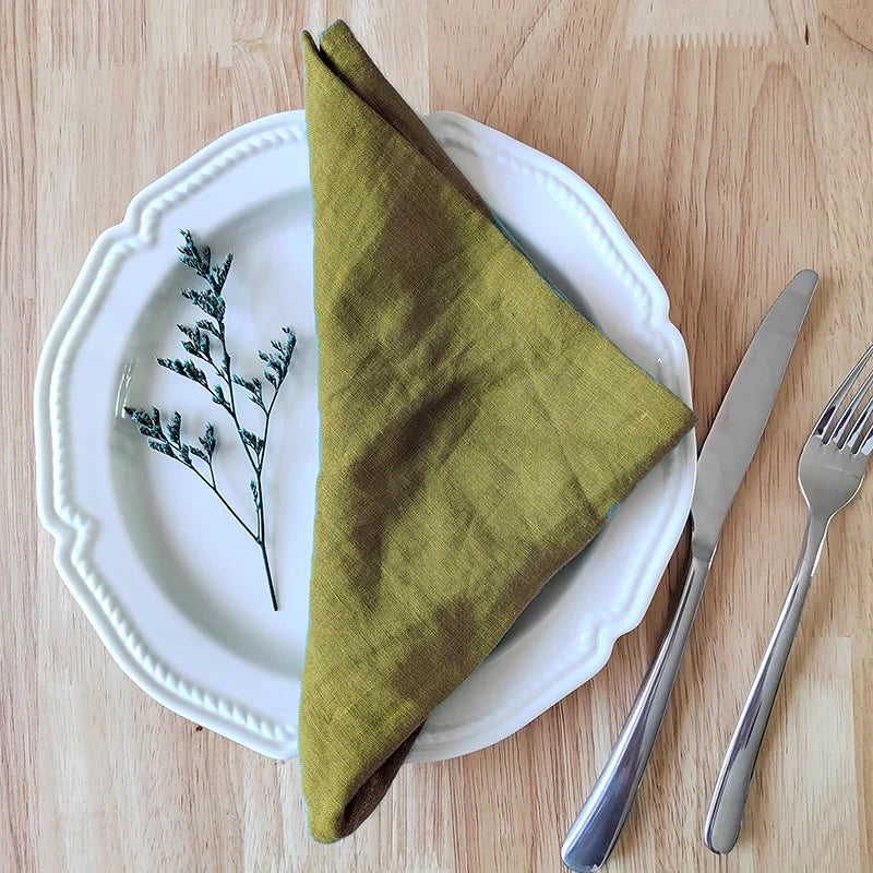 Pure Linen Napkins Set of 4 | 40x40cm Soft Washed Cloth Dinner Napkins, Reusable Kitchen & Dining Table Linen for Weddings & Parties, 16 Colours