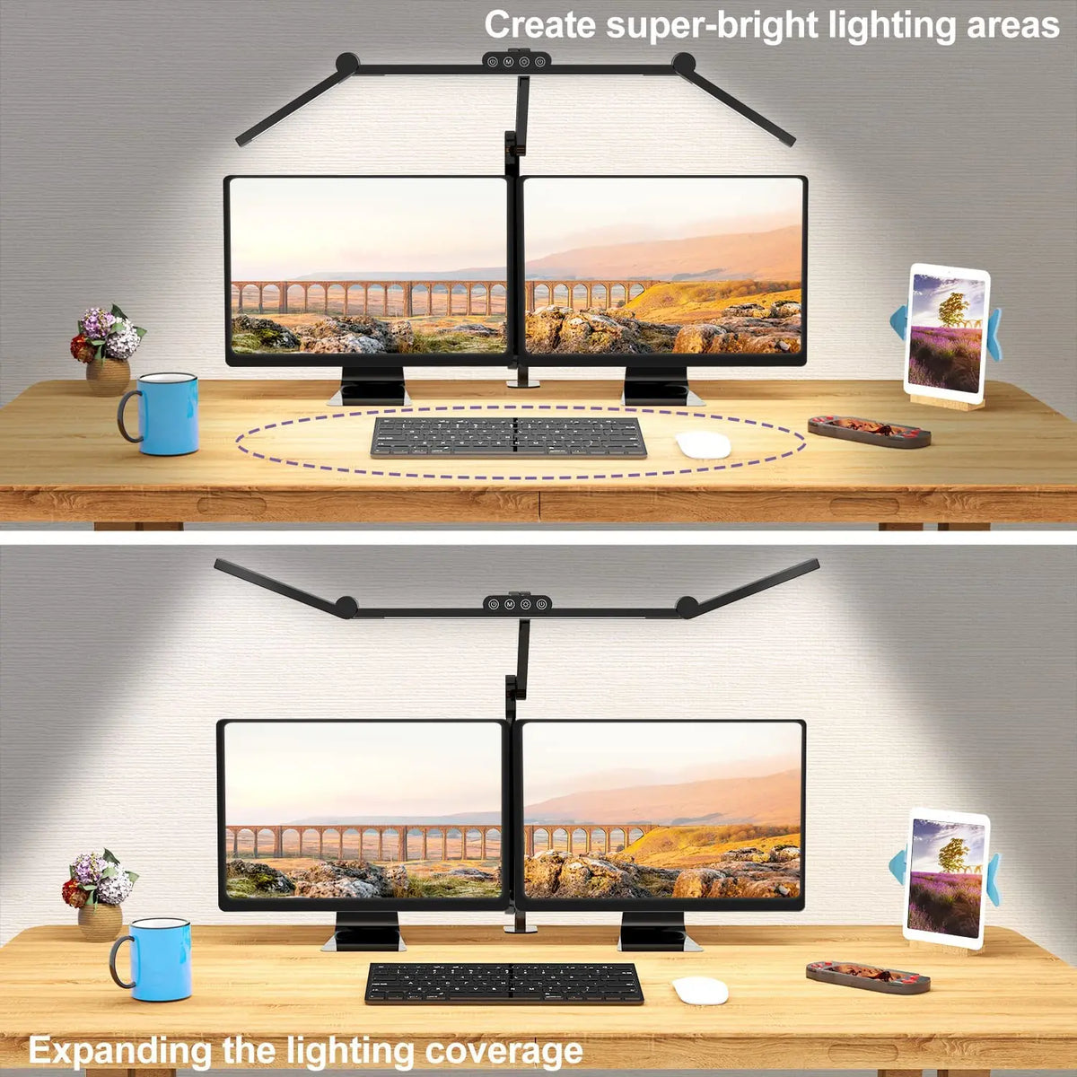 24W Architect LED Desk Lamp with Clamp & Auto Dimming | Ultra Bright Task Light with Ambient Atmosphere Lighting for Home Office