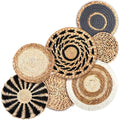 Boho Wall Basket Set of 7 for Living Room & Bedroom Wall Decor | Handwoven Seagrass Hanging Baskets | Natural Round Wall Art, 11 to 30cm