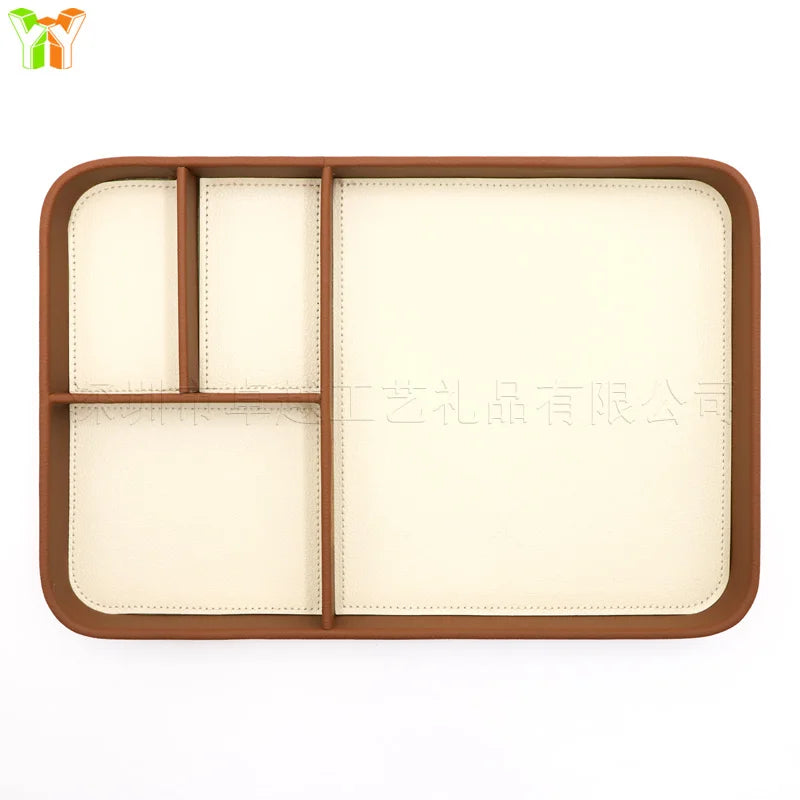Wooden Valet Tray with Compartments for Nightstand & Entryway | Key, Jewellery & Desk Organiser Tray | European Style in 3 Finishes