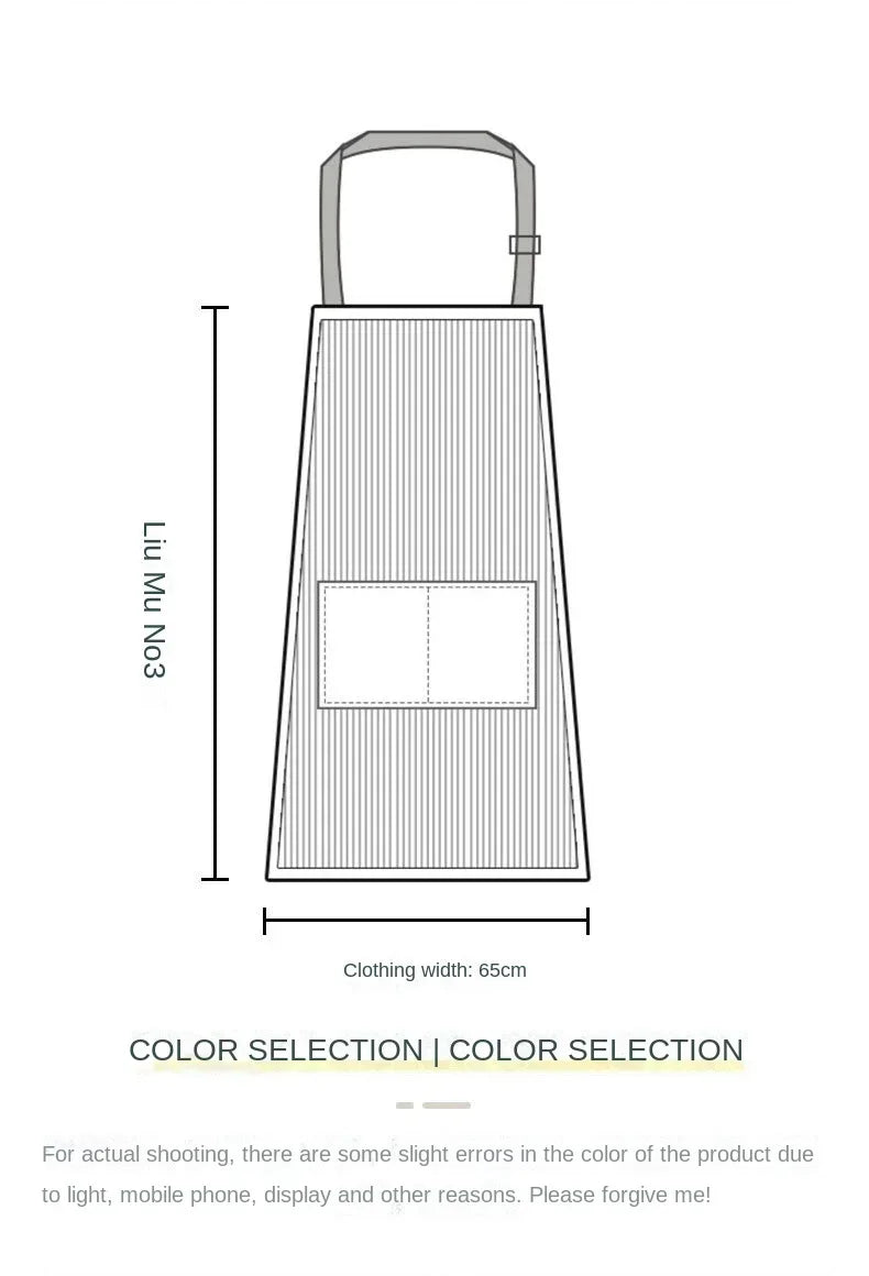 Striped Linen Apron for Kitchen, Baking & Gardening | Japanese Style Cooking Apron with Adjustable Neck Strap | Minimalist Apron in 4 Colours