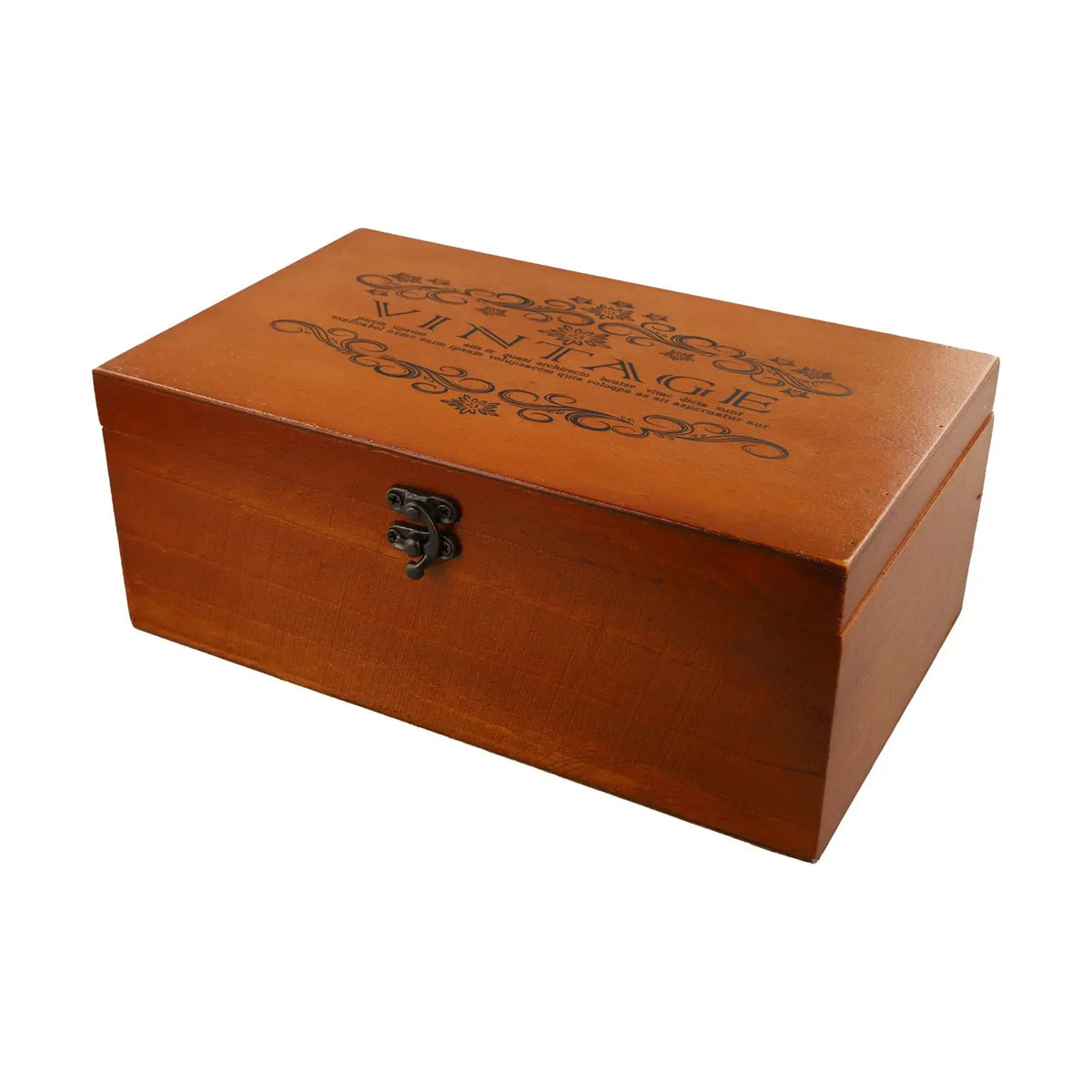 Wooden Storage Box with Lock & Hinged Lid for Home Office & Bedroom | Retro Keepsake Box | Decorative Valuables Case in S, M, L
