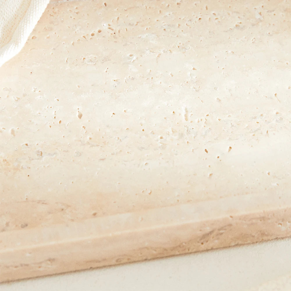 Travertine Vanity Tray for Bathroom Counter, Kitchen Sink & Dresser | Natural Stone Tray for Soap, Perfume & Skincare | 25cm or 30cm