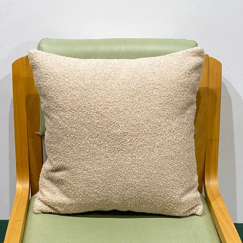 Teddy Faux Fur Throw Pillow Cover for Bedroom & Living Room Sofa | Plush Cozy Bedroom Decor | Nordic Neutral Cushion Cover in 11 Colours