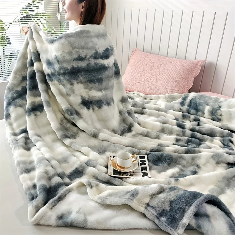 Faux Rabbit Fur Throw Blanket for Bed & Sofa | Plush Cozy Bedroom Decor | Anti-Pilling Soft Blanket | 6 Sizes, 70x100cm to 200x230cm