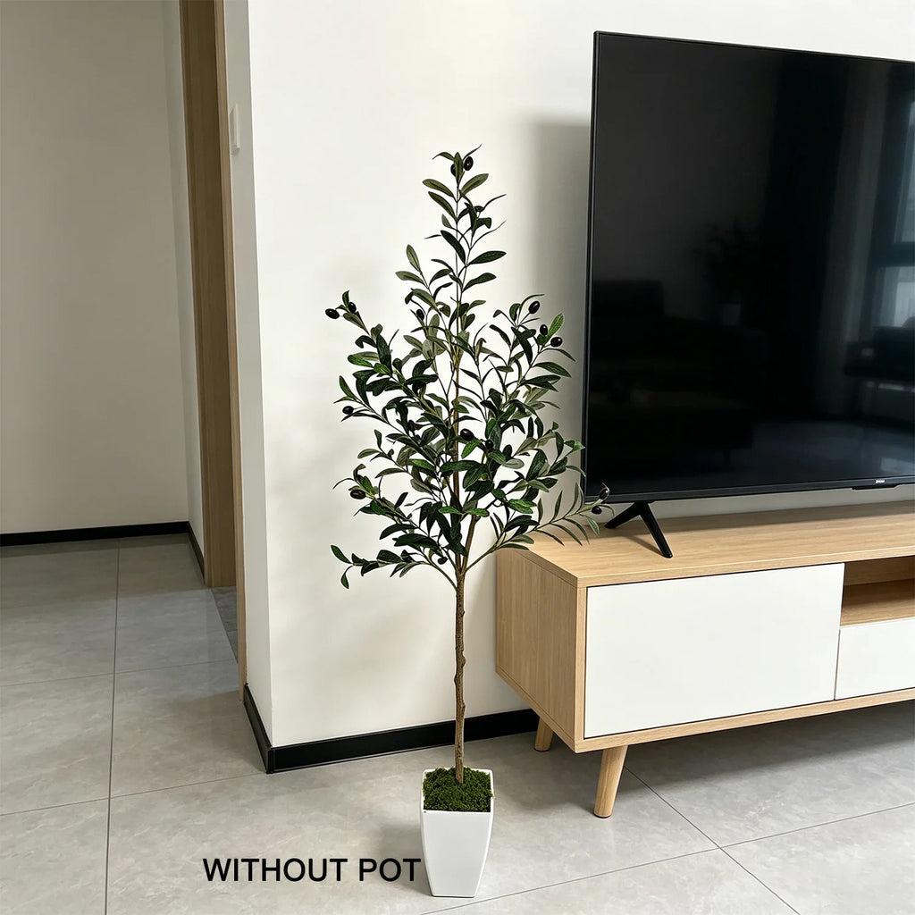 Artificial Olive Tree for Living Room, Balcony & Patio | 120–180cm Faux Indoor Outdoor Plant | Realistic Fake Tree for Home & Garden Decor