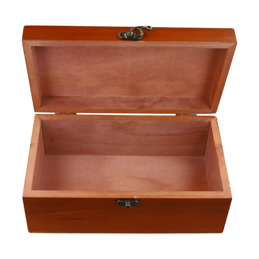 Wooden Storage Box with Lock & Hinged Lid for Home Office & Bedroom | Retro Keepsake Box | Decorative Valuables Case in S, M, L