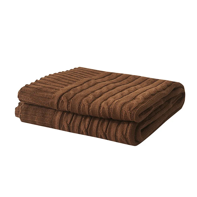 Cotton Cable Knit Throw Blanket for Bed & Sofa | Heavyweight Soft Knitted Blanket | Classic Cozy Bedroom Decor | 2 Sizes, 8 Colours