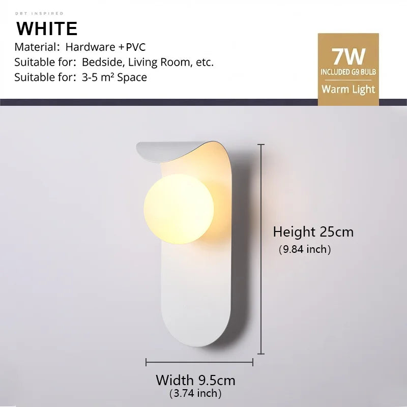 Modern Wall Sconce for Bedroom Bedside, Hallway & Staircase | Walnut Wood-Grain Wall Light | Warm Indoor Lighting in 4 Finishes