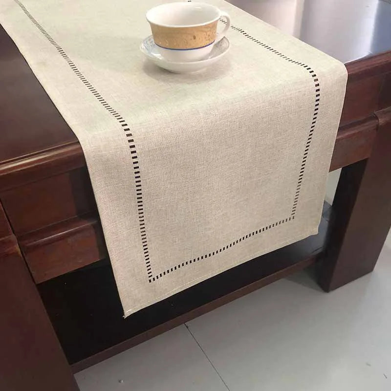 Linen-Look Table Runner for Kitchen & Dining Table | Simple Solid Colour Table Decor | Party & Holiday Tablecloth Runner, 32x180cm or 32x280cm