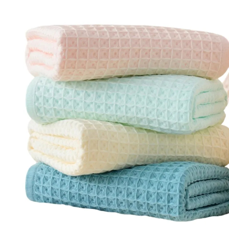 Waffle Weave Cotton Bath Towel for Bathroom & Spa | Quick Dry Absorbent Large Towel 70x140cm | Minimalist Bathroom Decor in 6 Colours