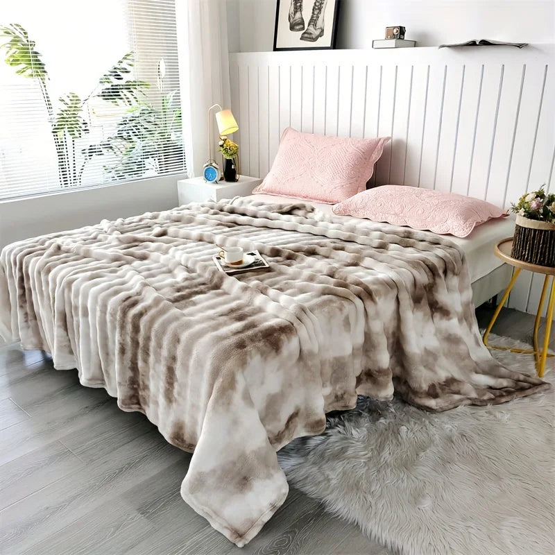 Faux Rabbit Fur Throw Blanket for Bed & Sofa | Plush Cozy Bedroom Decor | Anti-Pilling Soft Blanket | 6 Sizes, 70x100cm to 200x230cm