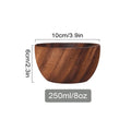 Solid Acacia Wood Serving Bowl for Salads, Snacks & Fruit | One-Piece Hand-Finished Wooden Bowl | Food-Safe Kitchen Tableware, 250ml–1100ml