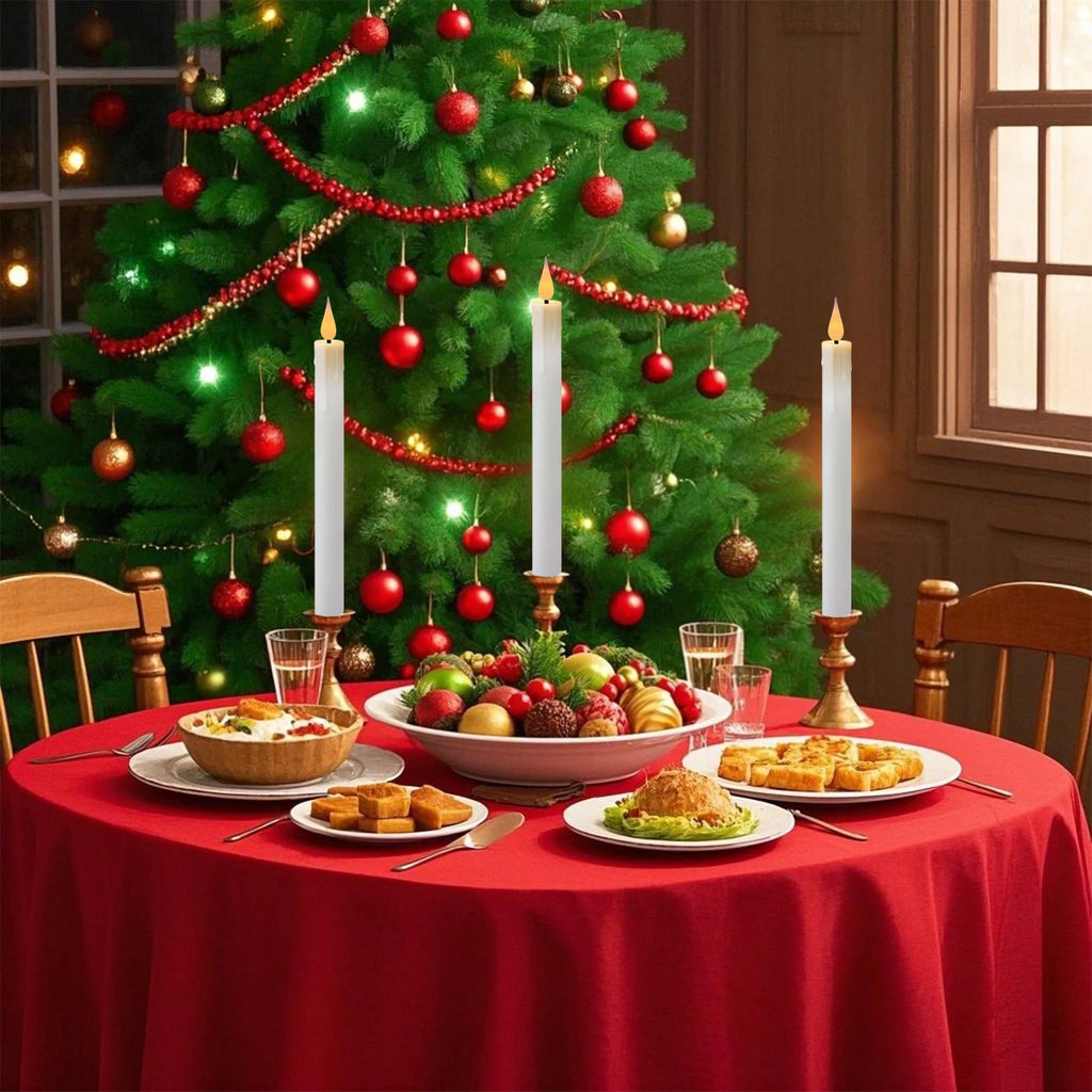 Rechargeable Flameless LED Taper Candles for Dining Table, Mantel & Window | Remote Control with Timer | Flickering Candle Set, 6 to 24 Pcs
