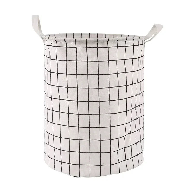 Foldable Laundry Hamper for Bedroom, Bathroom & Nursery | Large Cotton Linen Laundry Basket | Water Resistant Clothes & Toy Storage in 3 Colours