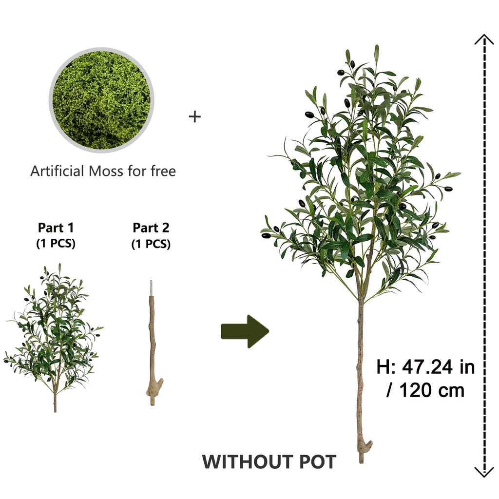 Artificial Olive Tree for Living Room, Balcony & Patio | 120–180cm Faux Indoor Outdoor Plant | Realistic Fake Tree for Home & Garden Decor