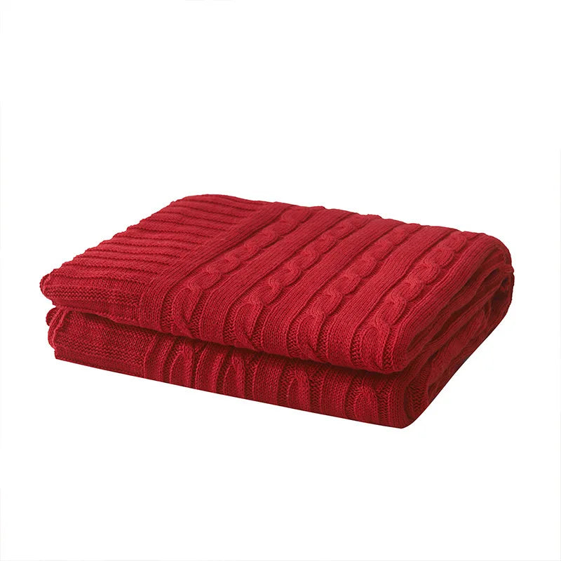 Cotton Cable Knit Throw Blanket for Bed & Sofa | Heavyweight Soft Knitted Blanket | Classic Cozy Bedroom Decor | 2 Sizes, 8 Colours