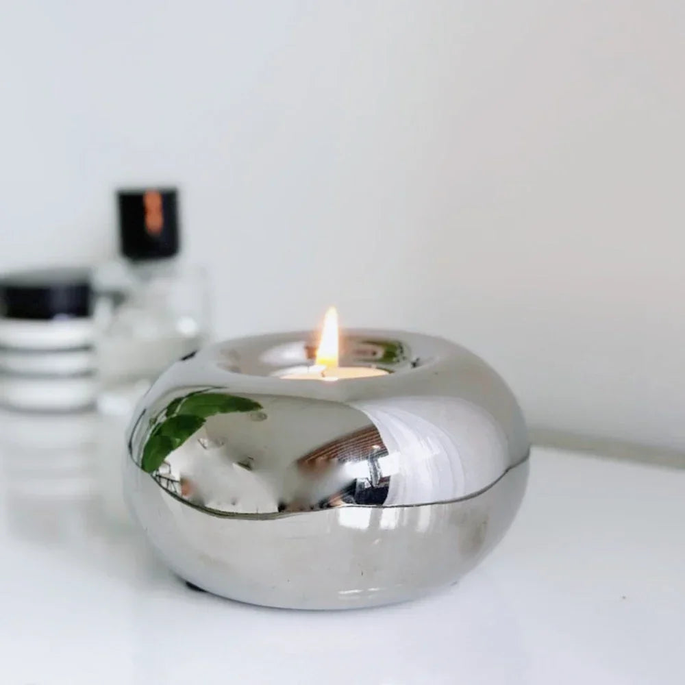 Ceramic Candle Holder | Modern Minimalist Circular Candlestick & Tealight Holder for Living Room, Dining Table & Desk, Small & Large