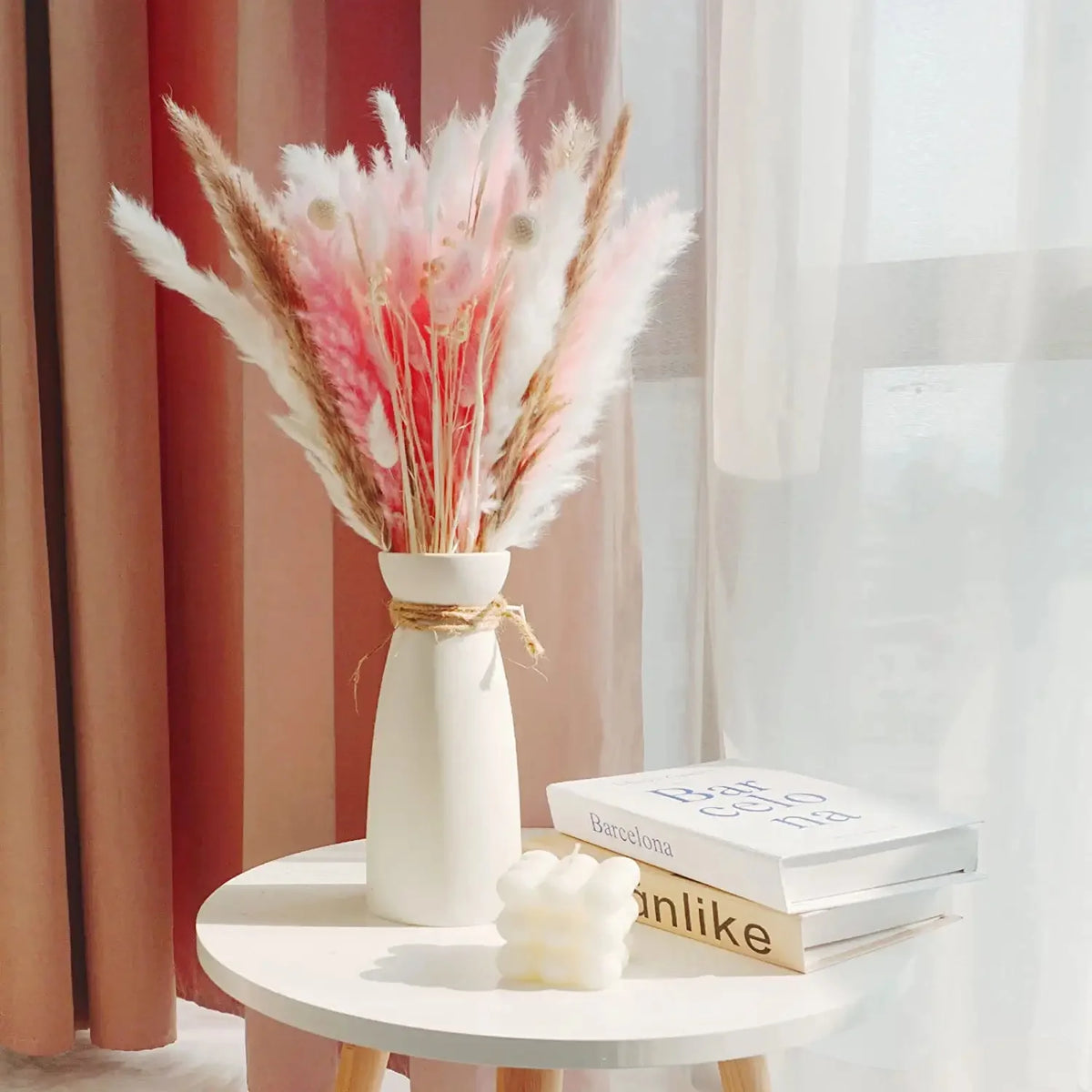 Dried Pampas Grass Bouquet for Vases, Living Room & Wedding Decor | Natural Fluffy Boho Dried Flowers | Mixed Bouquets in 30+ Styles, 45 to 50cm