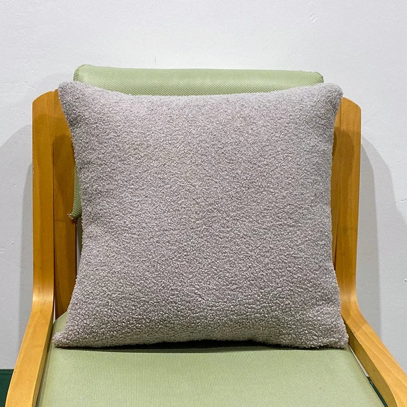 Teddy Faux Fur Throw Pillow Cover for Bedroom & Living Room Sofa | Plush Cozy Bedroom Decor | Nordic Neutral Cushion Cover in 11 Colours
