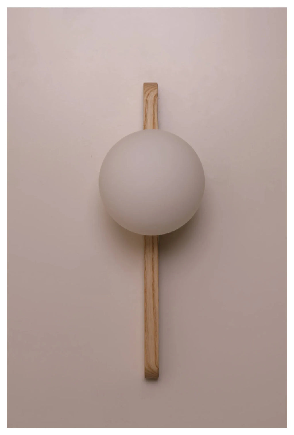 Glass Globe Wall Sconce for Living Room, Bedroom & Hallway | Wabi-Sabi Walnut Wood Wall Light | Moonlight Globe in 3 Finishes & 3 Colour Temperatures
