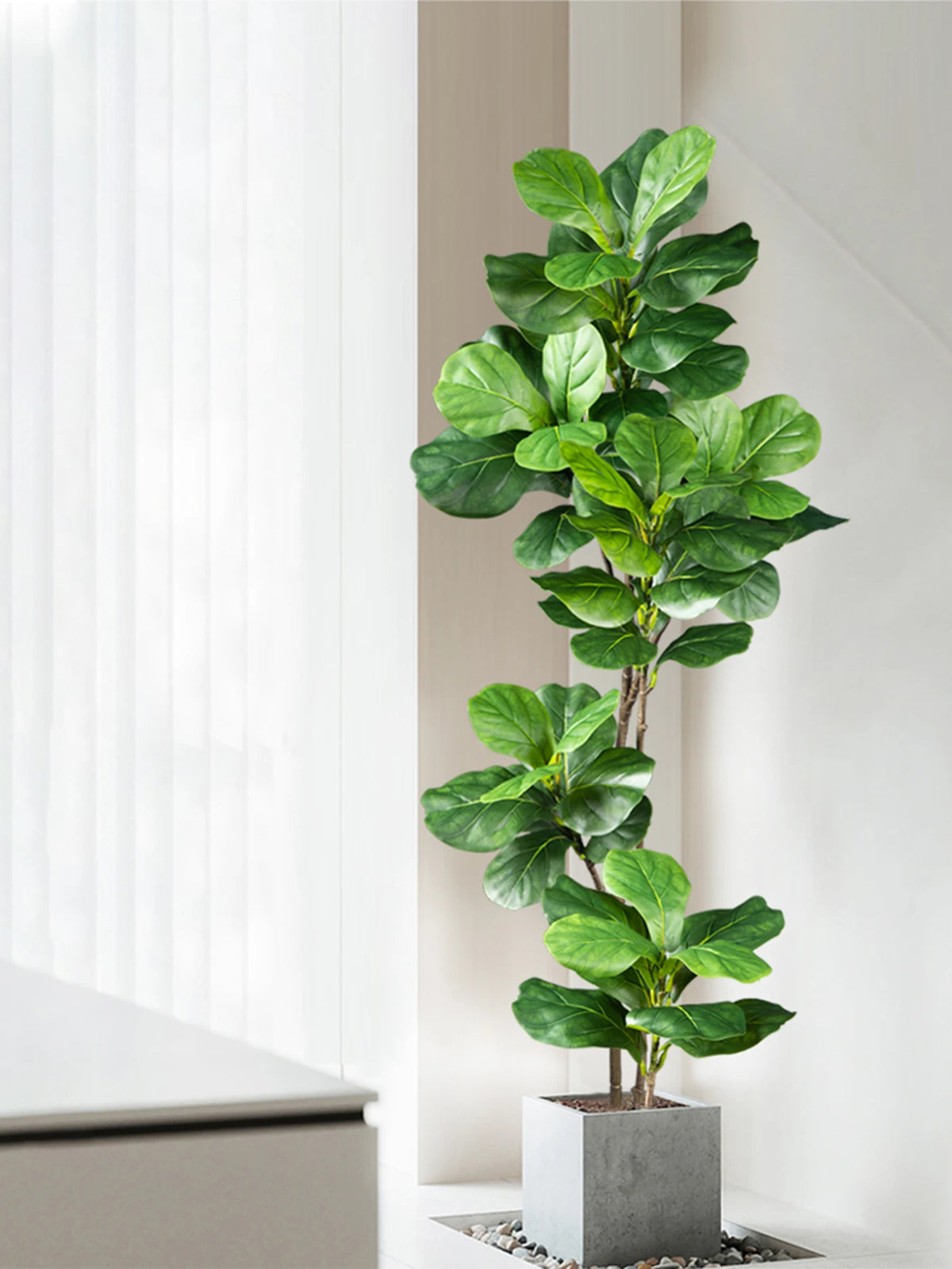 Artificial Ficus Tree for Living Room, Office & Patio | Realistic Faux Rubber Plant | Indoor Outdoor Artificial Plants, 70cm to 140cm