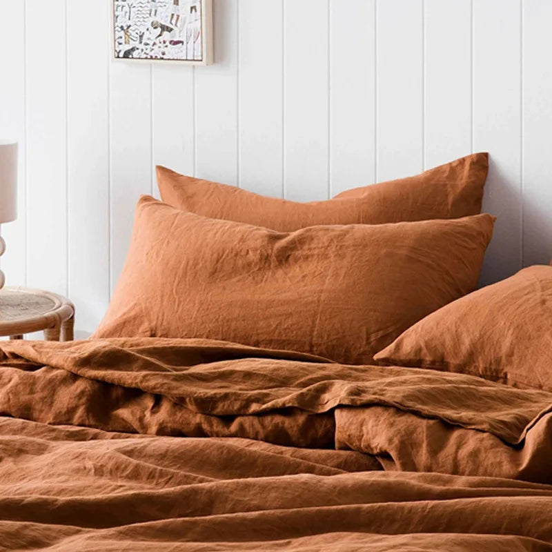 Pure Linen Pillowcases Set of 2 for Bed | 48x74cm Envelope Closure | Natural Neutral Bedroom Decor | Breathable Bedding in 14 Colours