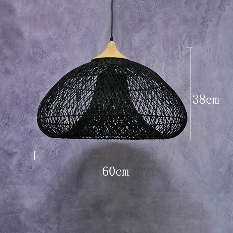 Southeast Asian Rattan Pendant Light | Large Hand-Woven Wicker Ceiling Light Fixture for Dining Room, Restaurant & Loft, 40–80cm