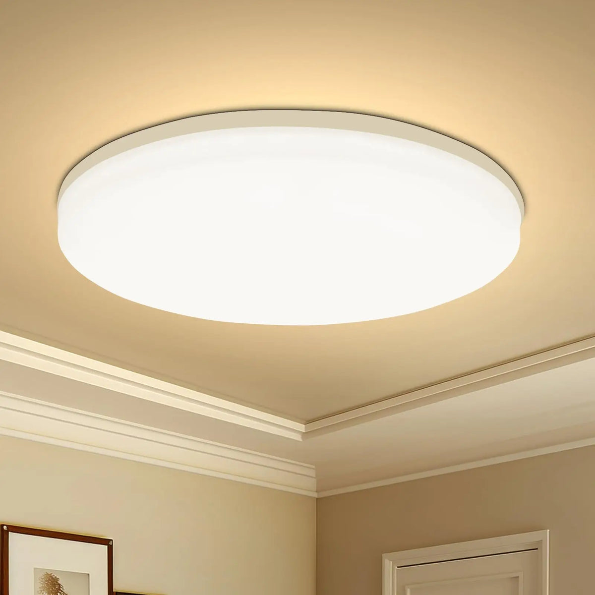 Round LED Ceiling Light | Modern Flush Mount Ceiling Lighting Fixture 18W–48W for Living Room, Bedroom, Kitchen, Hallway & Bathroom