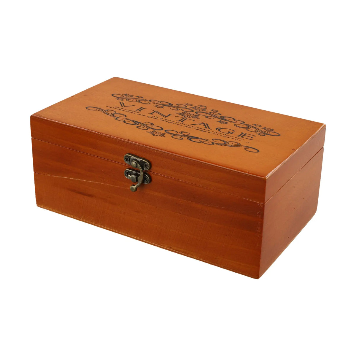 Wooden Storage Box with Lock & Hinged Lid for Home Office & Bedroom | Retro Keepsake Box | Decorative Valuables Case in S, M, L