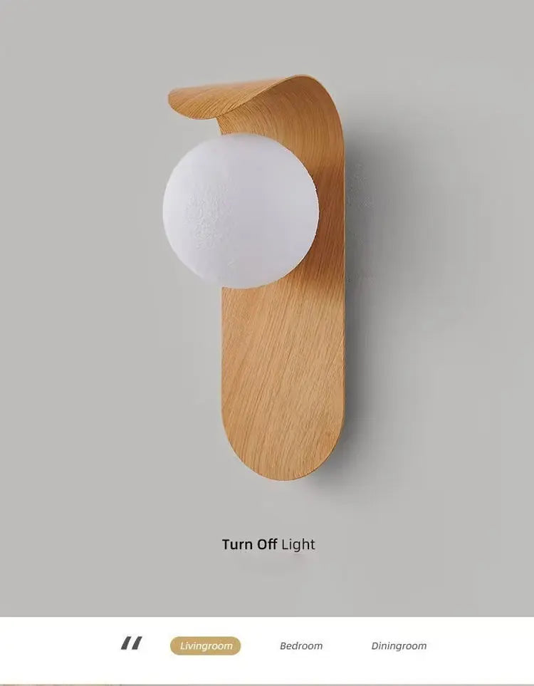 Modern Wall Sconce for Bedroom Bedside, Hallway & Staircase | Walnut Wood-Grain Wall Light | Warm Indoor Lighting in 4 Finishes