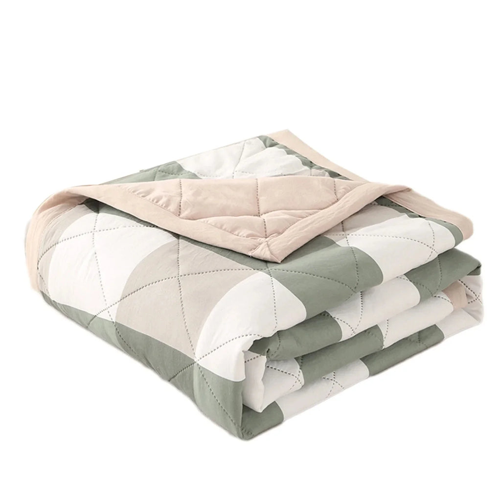 Lightweight Plaid Quilt for Bed & Sofa | Soft Washed Summer Comforter & Bedspread | Cozy Bedroom Decor in 5 Colours, 150x200 to 200x230cm