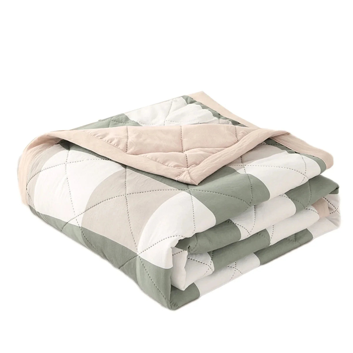 Lightweight Plaid Quilt for Bed & Sofa | Soft Washed Summer Comforter & Bedspread | Cozy Bedroom Decor in 5 Colours, 150x200 to 200x230cm