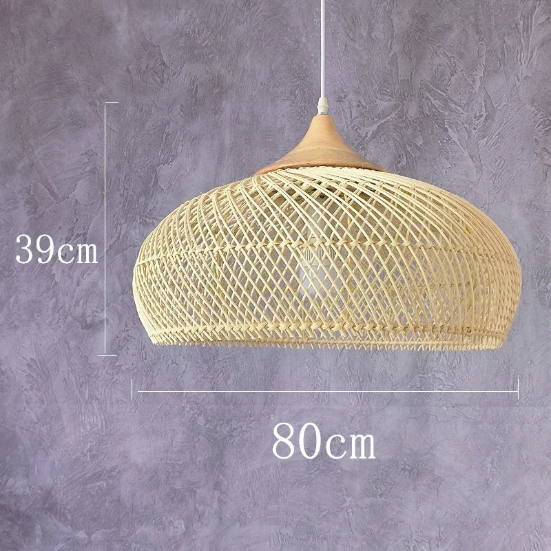 Southeast Asian Rattan Pendant Light | Large Hand-Woven Wicker Ceiling Light Fixture for Dining Room, Restaurant & Loft, 40–80cm