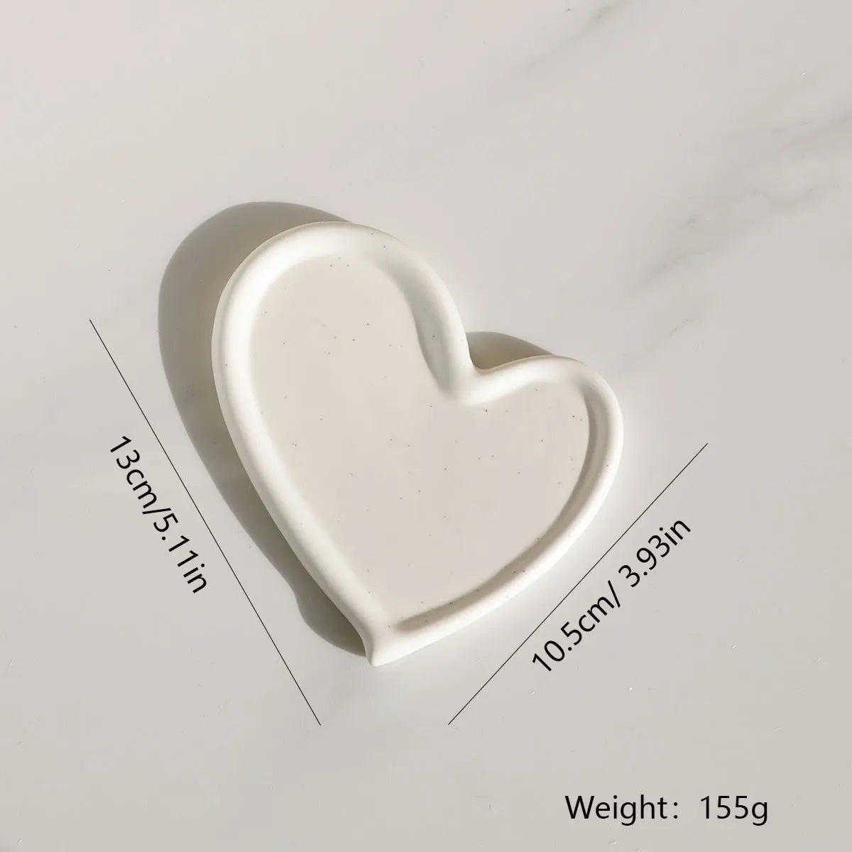 Ceramic Jewellery Dish for Dresser, Nightstand & Entryway | White Trinket Tray for Rings, Keys & Watches | Minimalist Gift in 4 Shapes