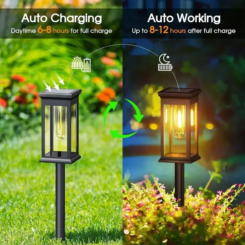 Solar Pathway Lights | Solar Powered Outdoor Garden Lights for Walkway, Yard, Backyard, Lawn & Landscape Lighting, 1/2/4 Pack