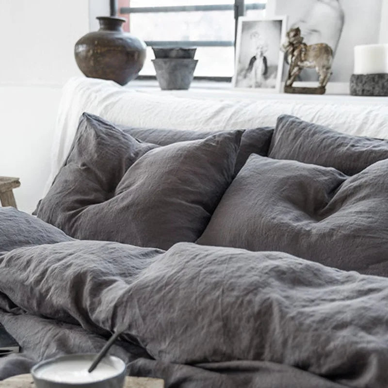 Pure Linen Pillowcases Set of 2 for Bed | 48x74cm Envelope Closure | Natural Neutral Bedroom Decor | Breathable Bedding in 14 Colours