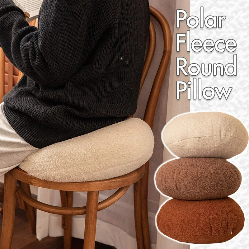 Round Teddy Faux Fur Cushion for Bedroom & Reading Nook | Cozy Bedroom Decor | Removable Washable Cover | With or Without Filling