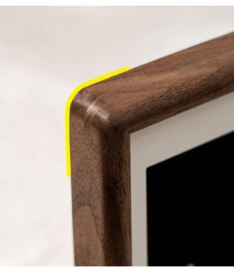 Walnut Wood Photo Frame for Desk, Shelf & Wall | Minimalist Solid Wood Picture Frame with Mat | Tabletop or Wall Mounted, 6 to 10 Inch