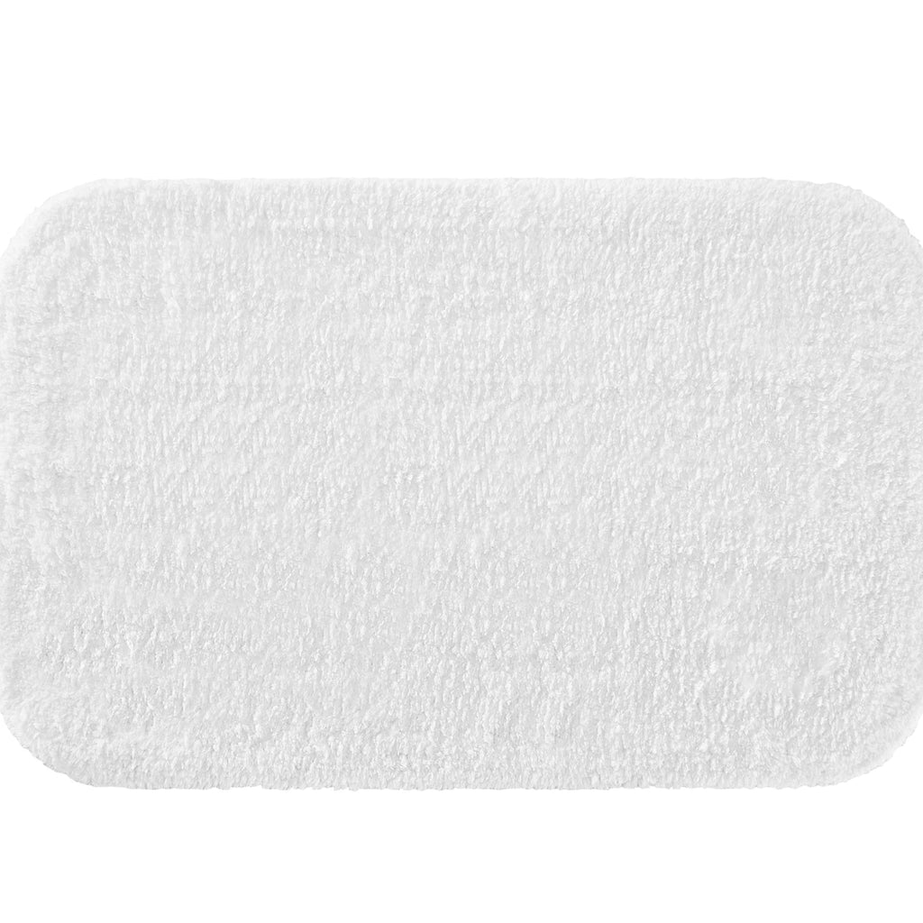 Cotton Bath Mat for Bathroom & Shower | Thick Plush Hotel Style Bath Rug | Absorbent Anti Slip Floor Mat in White, 40x60cm