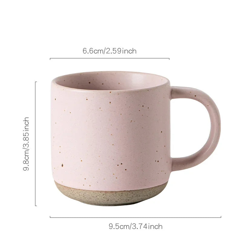 Speckled Ceramic Coffee Mug for Espresso, Cappuccino & Tea | 150ml Frosted Cup with Handle & Unglazed Base | Minimalist Tableware in 4 Colours