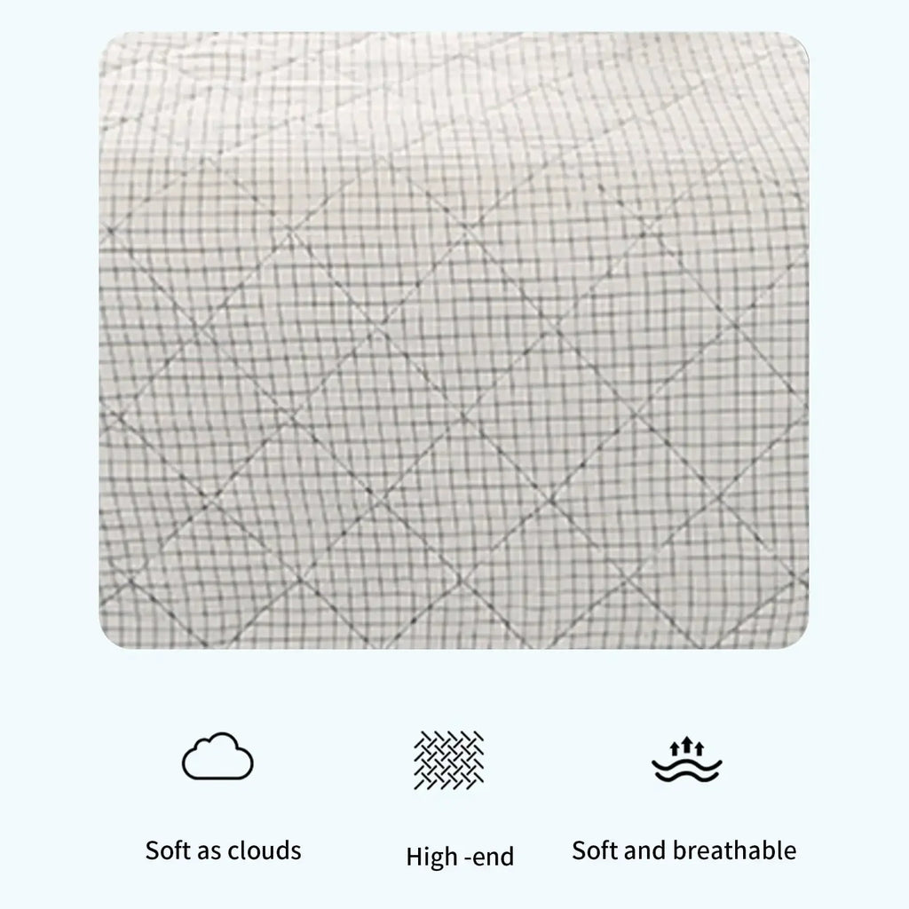 Lightweight Plaid Quilt for Bed & Sofa | Soft Washed Summer Comforter & Bedspread | Cozy Bedroom Decor in 5 Colours, 150x200 to 200x230cm