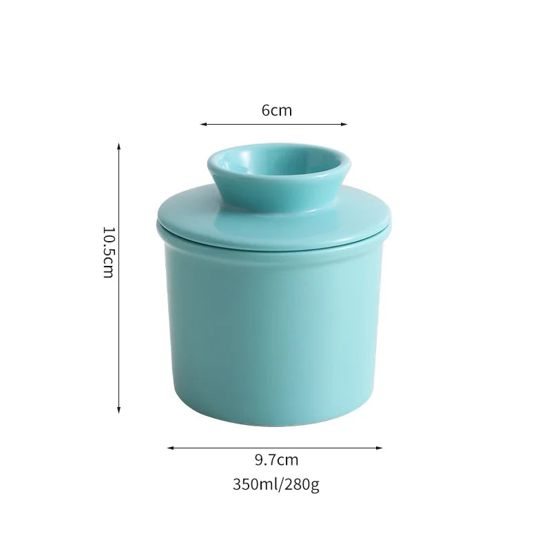 Ceramic Butter Dish with Lid for Kitchen & Dining Table | Round Butter Keeper & Cheese Holder | Minimalist Ceramic Tableware, 2 Styles