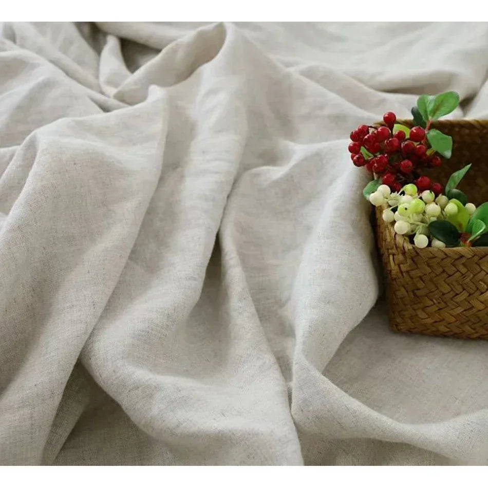 Stone Washed Linen Duvet Cover & Pillowcases for Bedroom | 100% French Linen Bedding | Breathable Neutral Bedroom Decor | 10 Colours