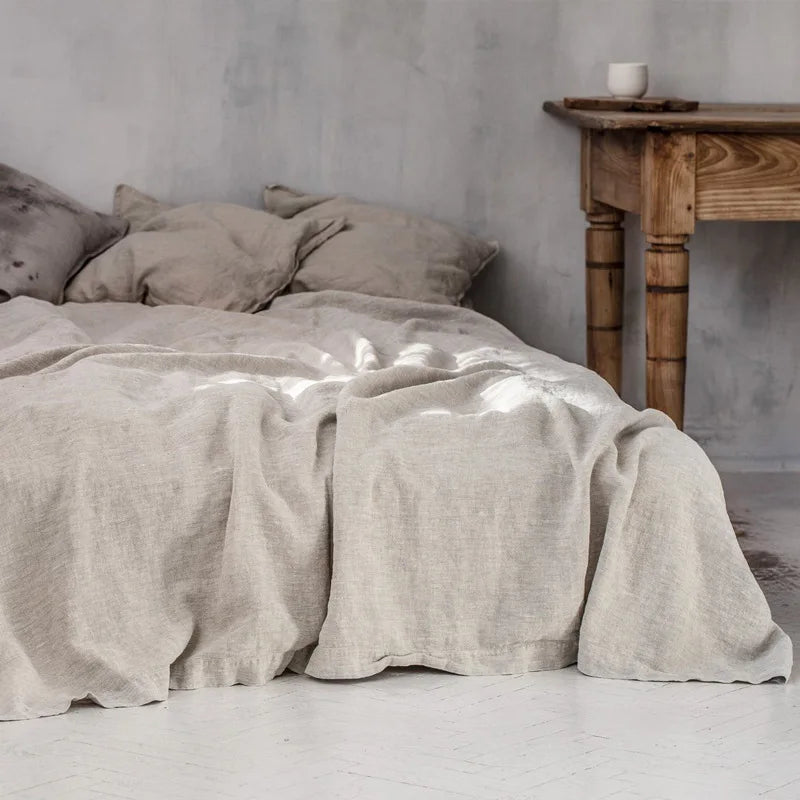 Stone Washed Linen Flat Sheet for Bed | 100% French Linen Bedding for Hot Sleepers | Breathable Neutral Bedroom Decor | 6 Sizes, 8 Colours