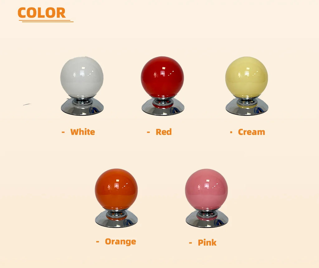 Globe Glass Table Lamp on Plinth for Bedroom & Living Room | Italian-Style Geometric Retro Bedside Lamp | Dimmable, 3 Colour Temperatures